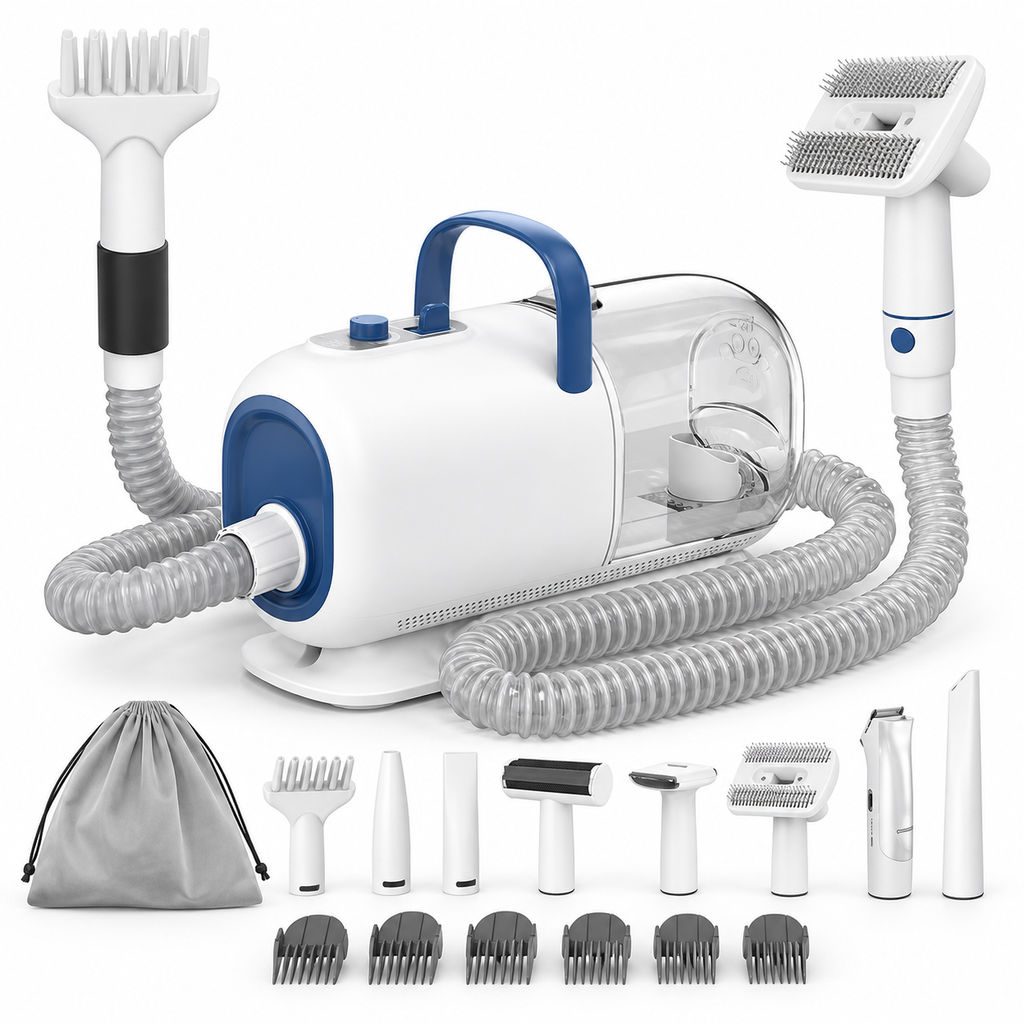 POUPIPETS 8-in-1 Dog Grooming Vacuum & Dryer – Shedding, Drying & Trimming Kit