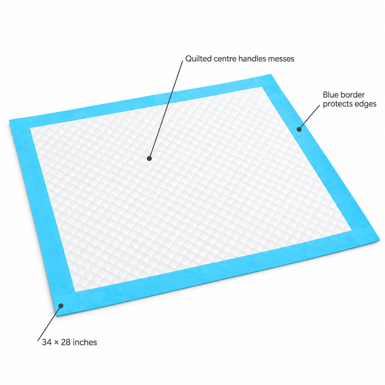 POUPIPETS XL Dog Pee Pads 34" x 28" – 100 Count, Super Absorbent, Leak-Proof Training Pads