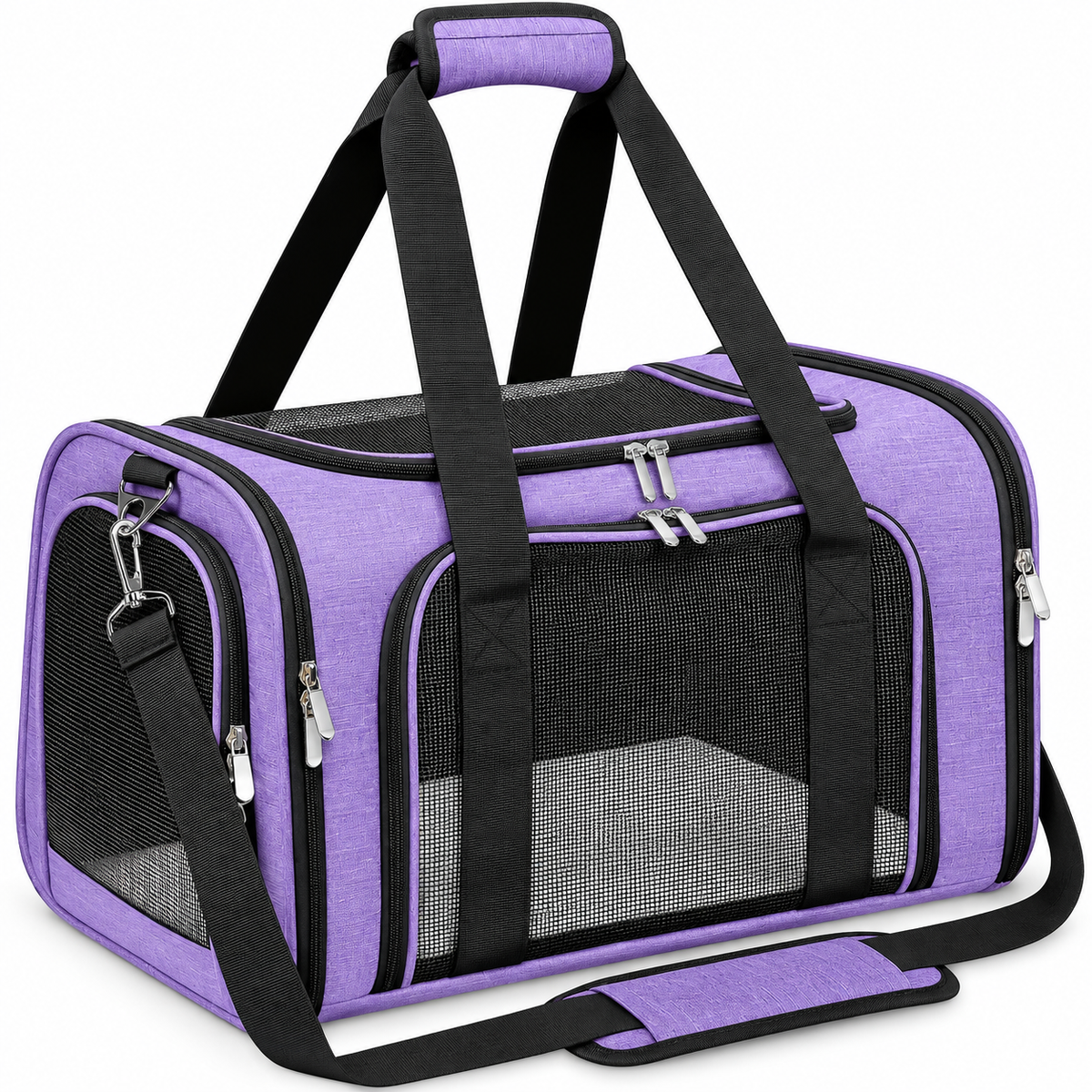 POUPIPETS Pet Carrier – Soft-Sided Collapsible Travel Bag for Cats & Small Dogs