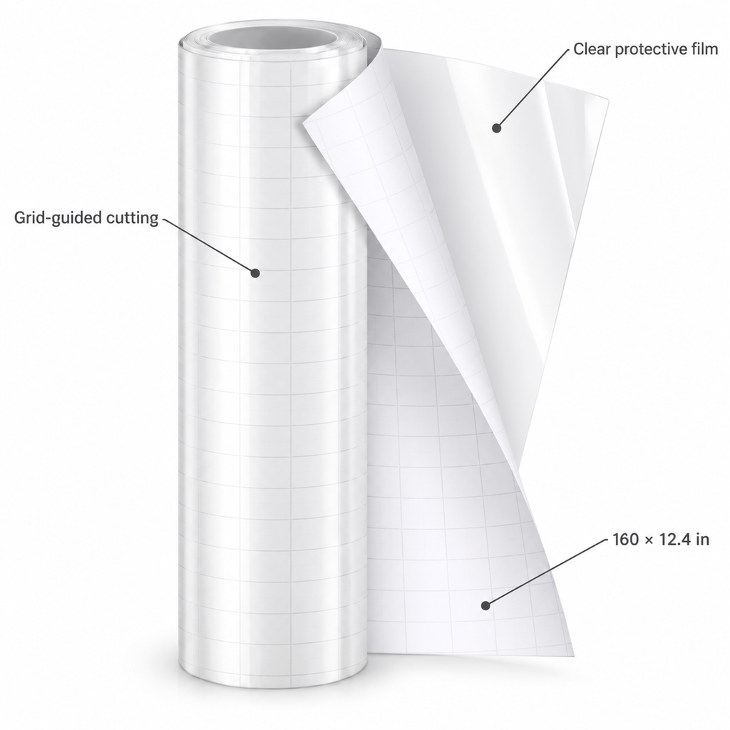 POUPIPETS Cat Scratch Protector – Clear Vinyl Furniture Guard Tape 160" x 12.4"