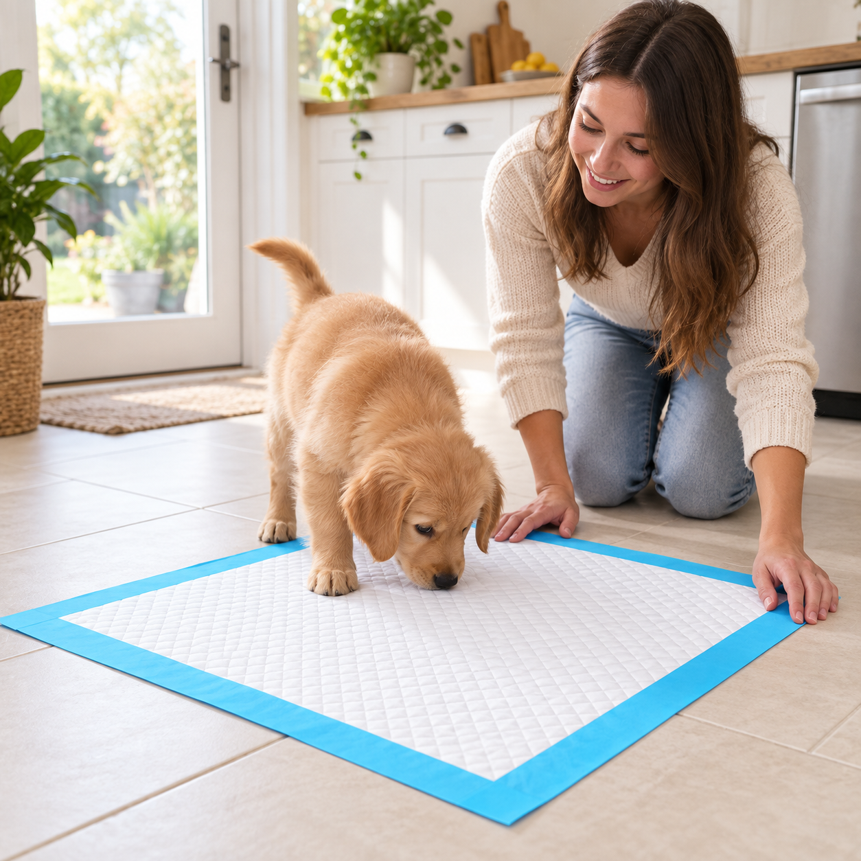 POUPIPETS XL Dog Pee Pads 34" x 28" – 100 Count, Super Absorbent, Leak-Proof Training Pads