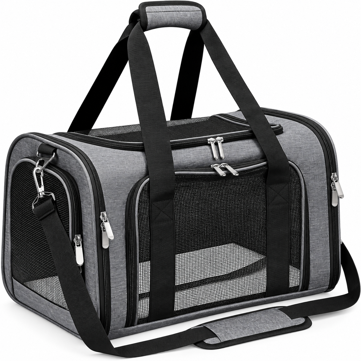 POUPIPETS Pet Carrier – Soft-Sided Collapsible Travel Bag for Cats & Small Dogs