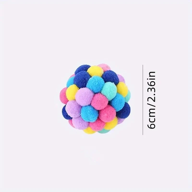 Dailypets Plush Cat Ball Set with Bell Toys for Interactive Indoor Play & Daily Fun