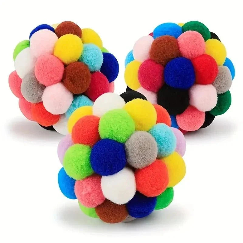 Dailypets Plush Cat Ball Set with Bell Toys for Interactive Indoor Play & Daily Fun