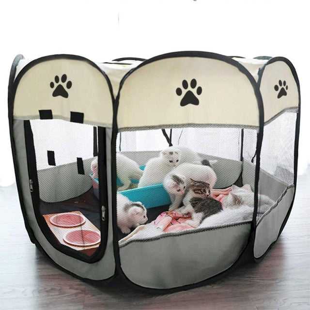 Dailypets Pop-Up Pet Playpen – Portable Mesh Exercise Pen