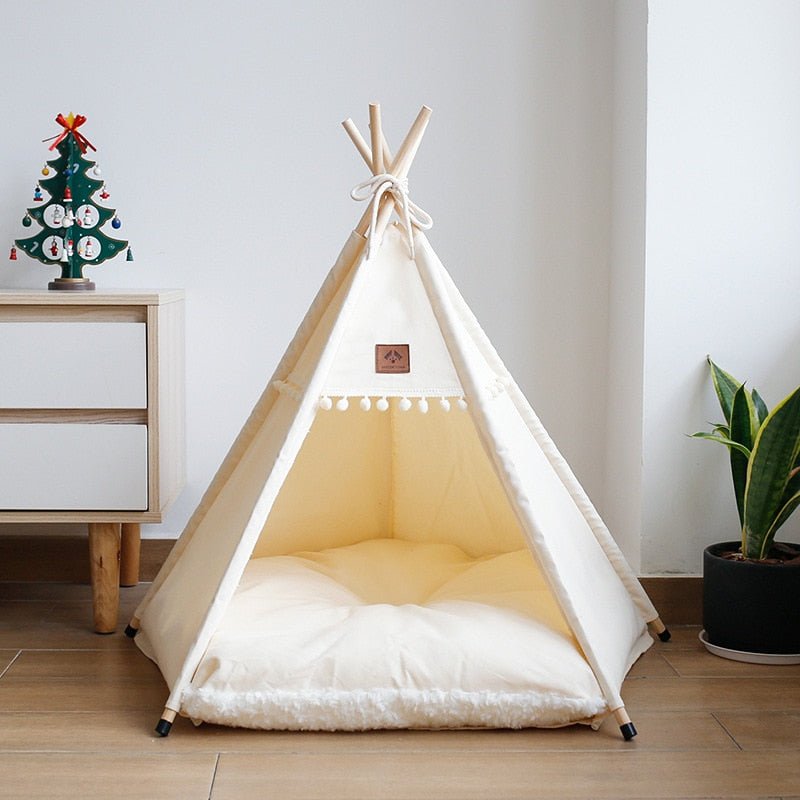 Dailypets Canvas Cat Teepee House – Soft Cushion Hideaway