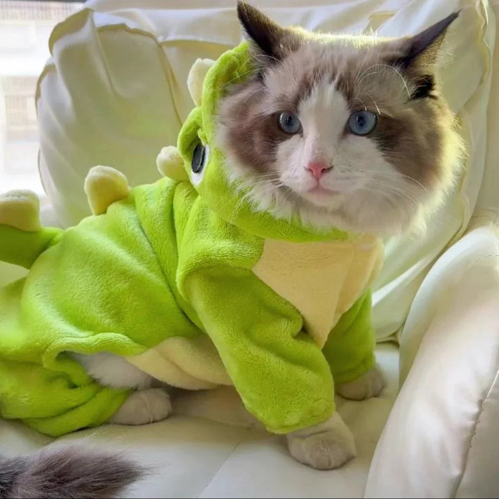 Dailypets Cute Dinosaur Cat Costume for Everyday Dress-Up and Photo Sessions