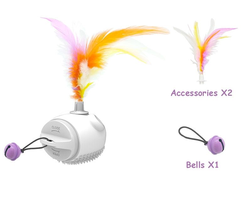 Dailypets Rainbow Feather Interactive Toy – Motion Sensor Cat Toy with LED