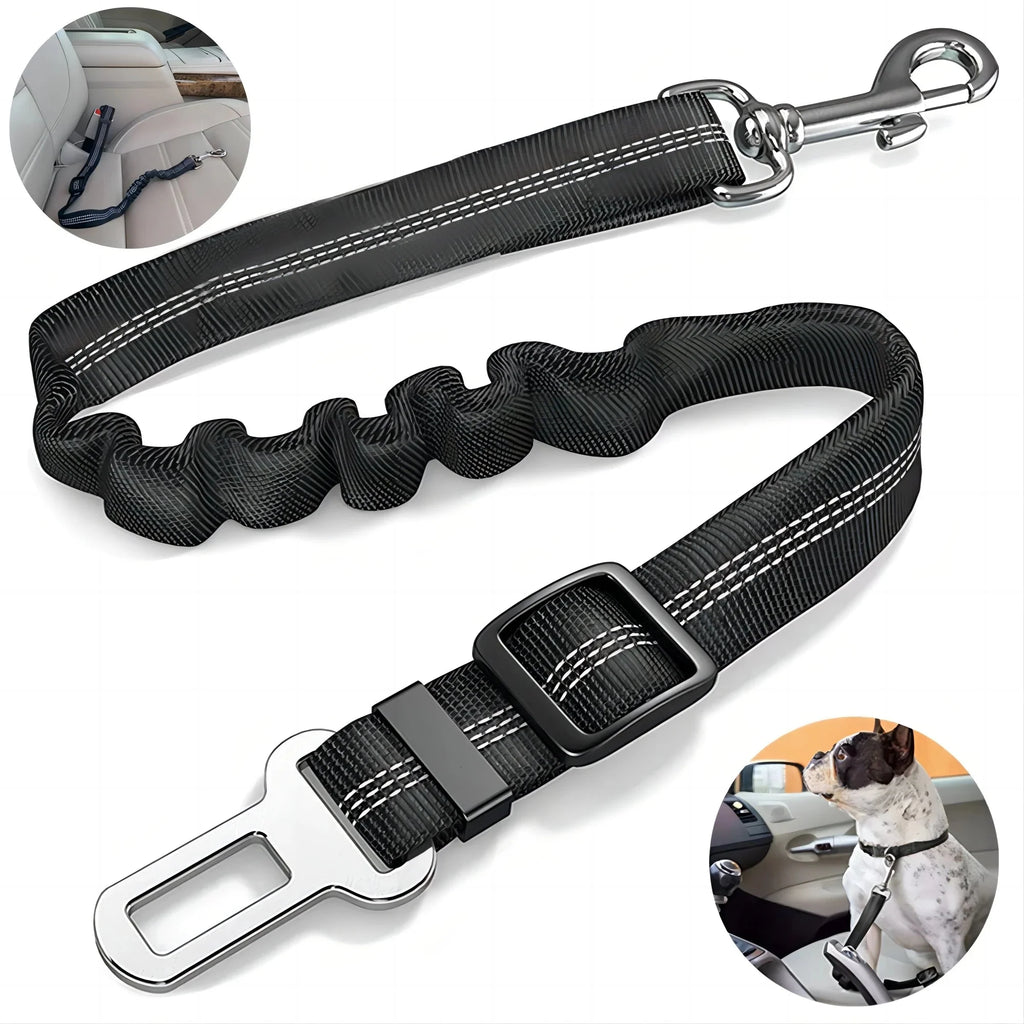 Dailypets Adjustable Dog Car Seat Belt with Reflective Nylon & Elastic Safety Design
