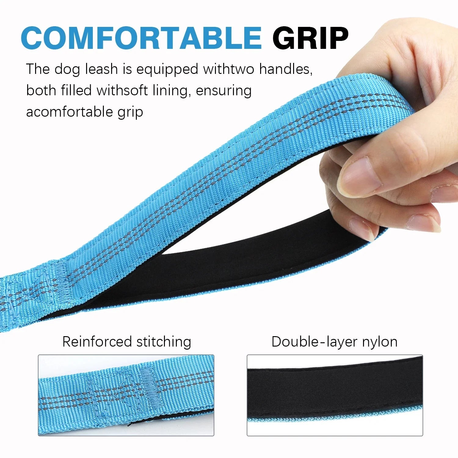 Dailypets Shock-Absorbing Bungee Dog Leash with Dual Padded Handles for Training
