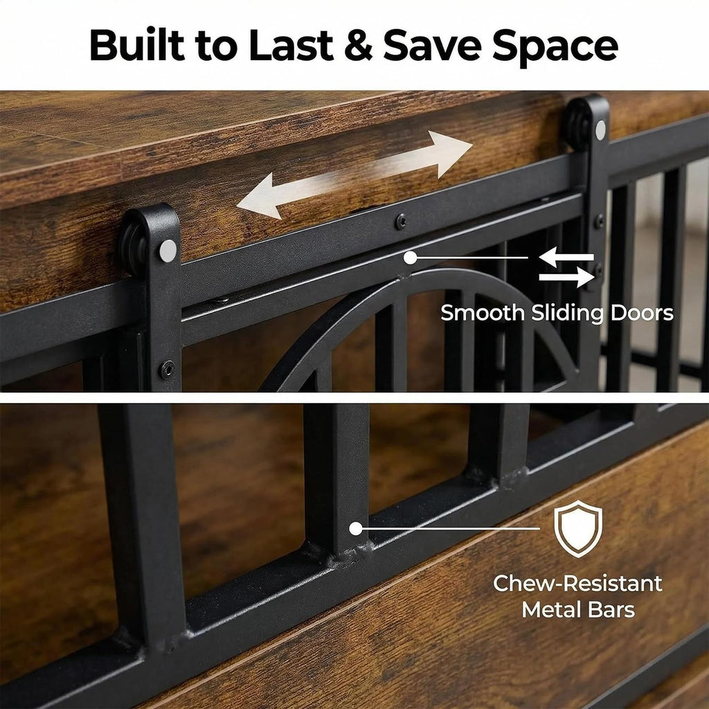 Dailypets Extra Large Dog Crate Furniture for Two Dogs with Removable Divider