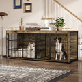 Dailypets 94.5-Inch Extra Large Double Dog Crate Furniture with 4 Doors