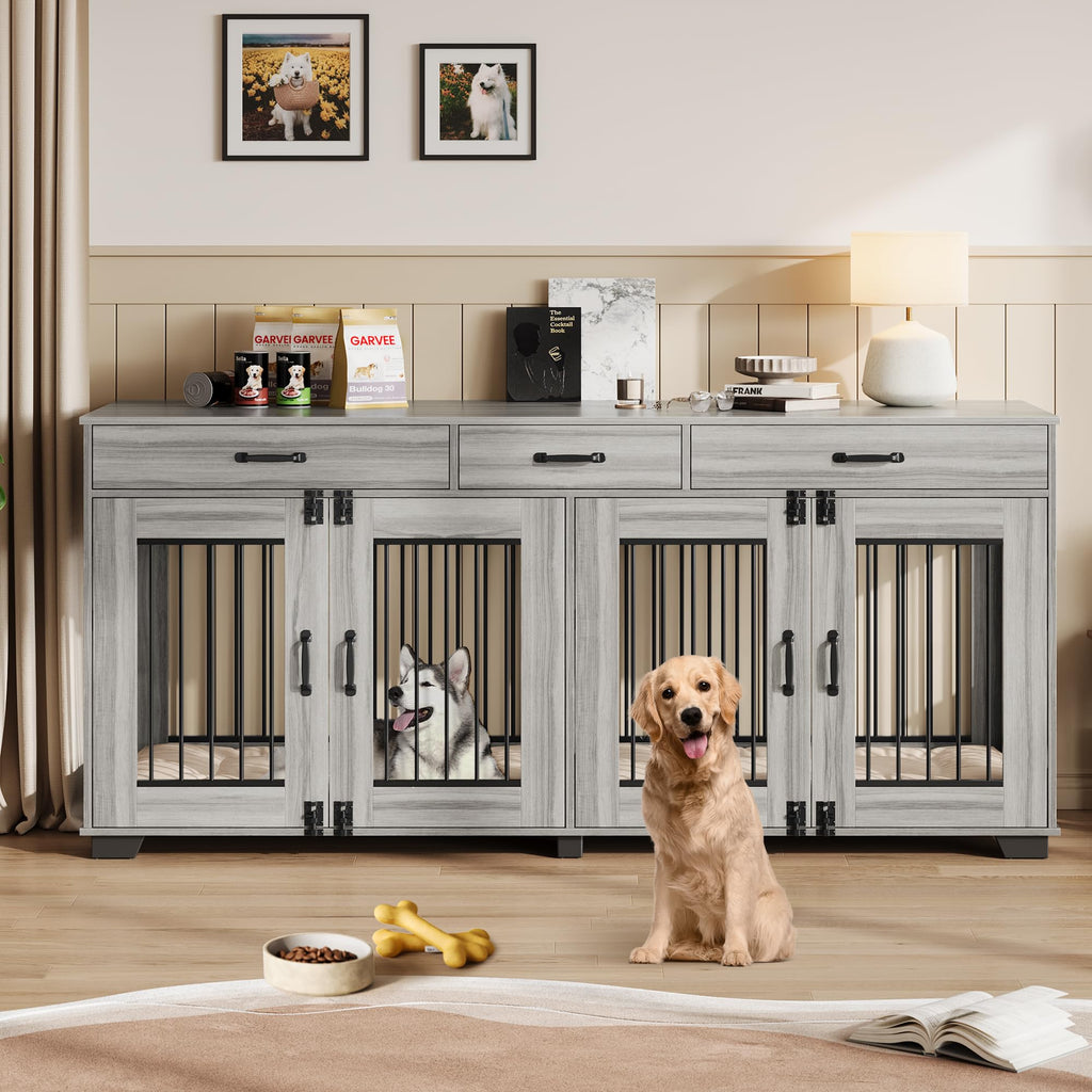 Dailypets Double Indoor Dog Residence with Storage Console
