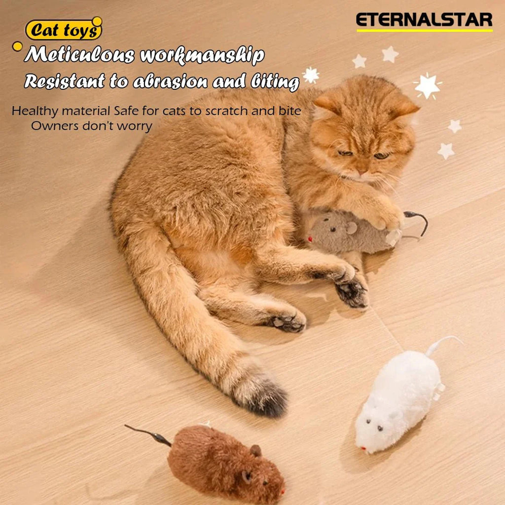 Dailypets Interactive Wind-Up Mouse Toy for Cats with Battery-Free Rolling Motion