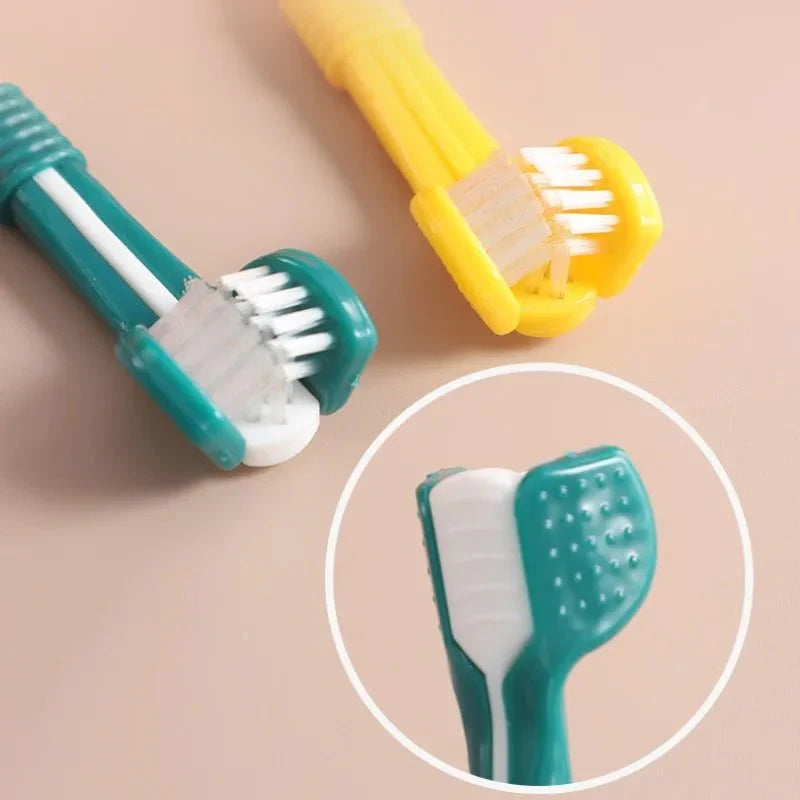 Dailypets Triple-Sided Pet Toothbrush for Easy Daily Dental Care of Dogs and Cats