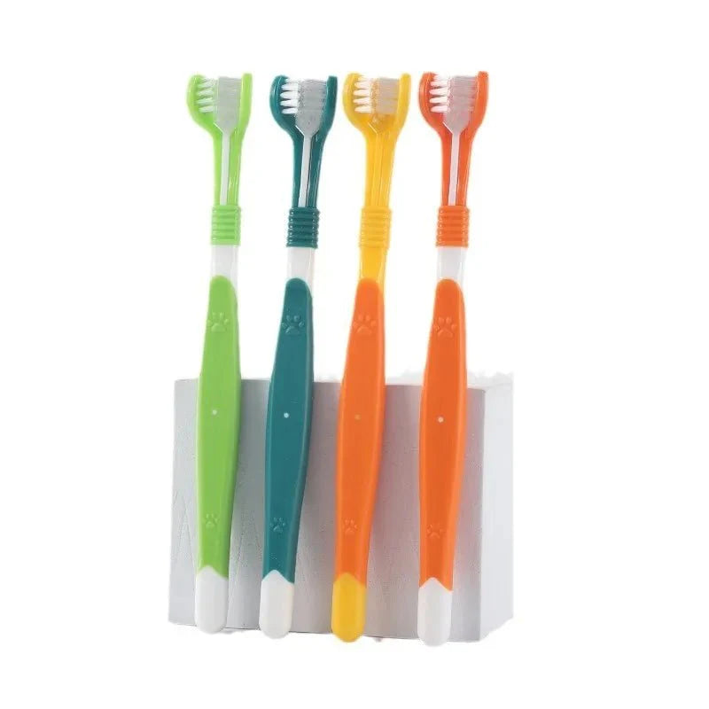 Dailypets Triple-Sided Pet Toothbrush for Easy Daily Dental Care of Dogs and Cats