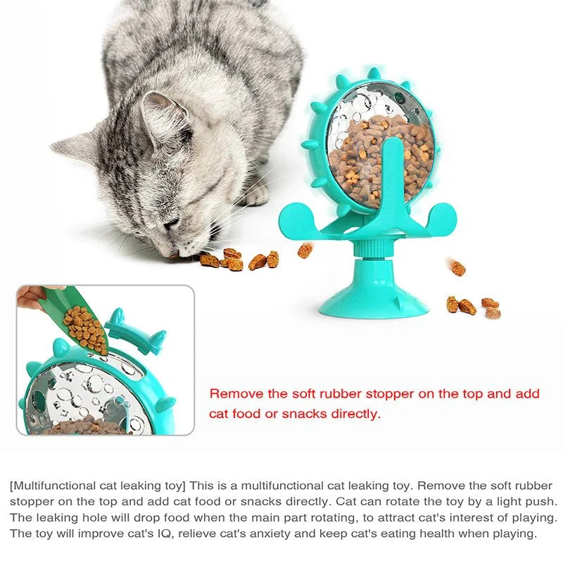 Dailypets Interactive Treat Dispenser Wheel for Pets with Suction Cup Puzzle Feeder