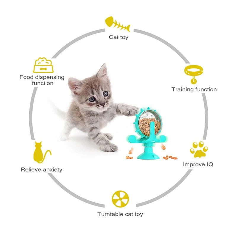 Dailypets Interactive Treat Dispenser Wheel for Pets with Suction Cup Puzzle Feeder