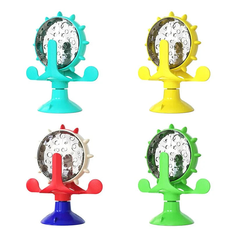 Dailypets Interactive Treat Dispenser Wheel for Pets with Suction Cup Puzzle Feeder