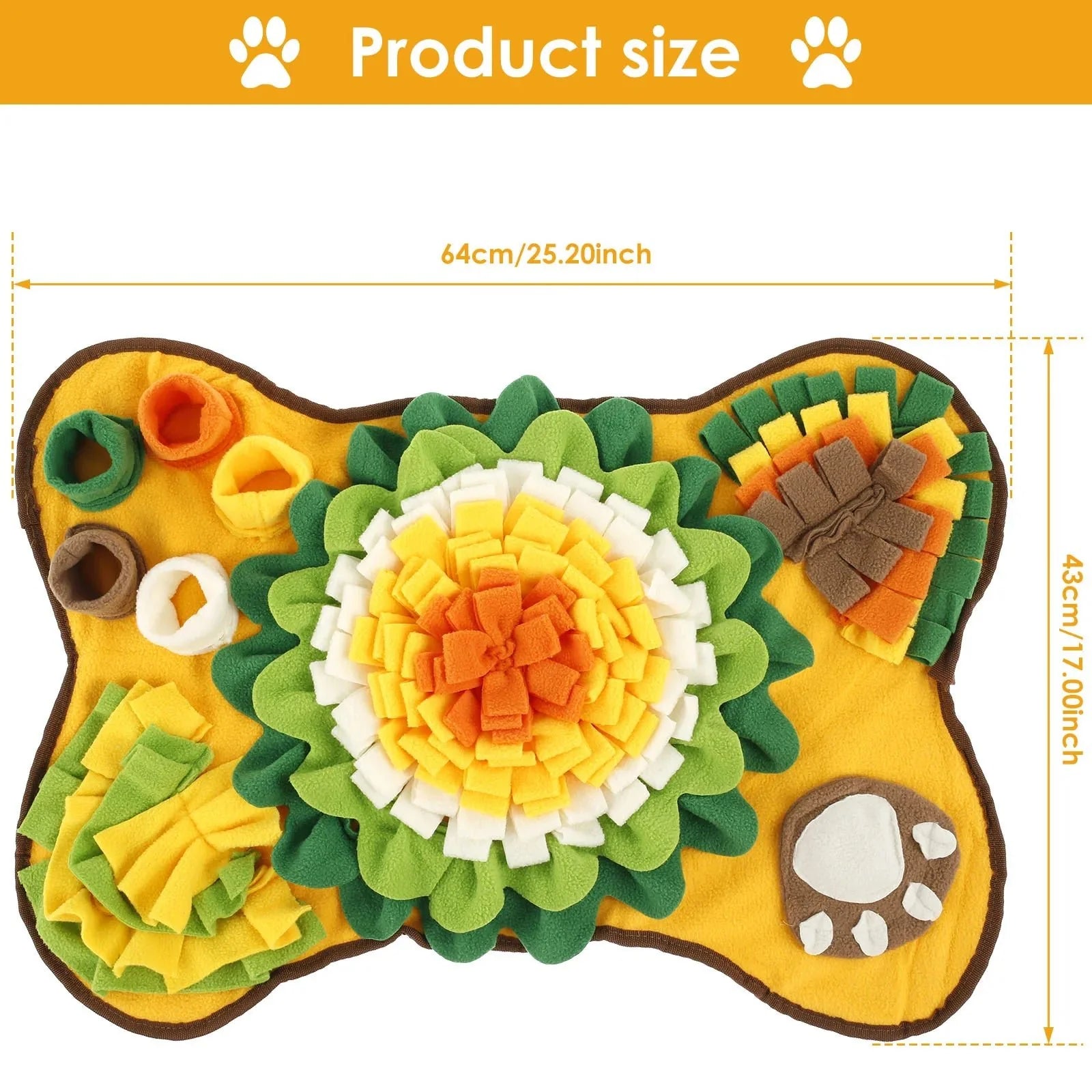 Dailypets Flower Snuffle Mat for Dogs with Hidden Treat Pockets