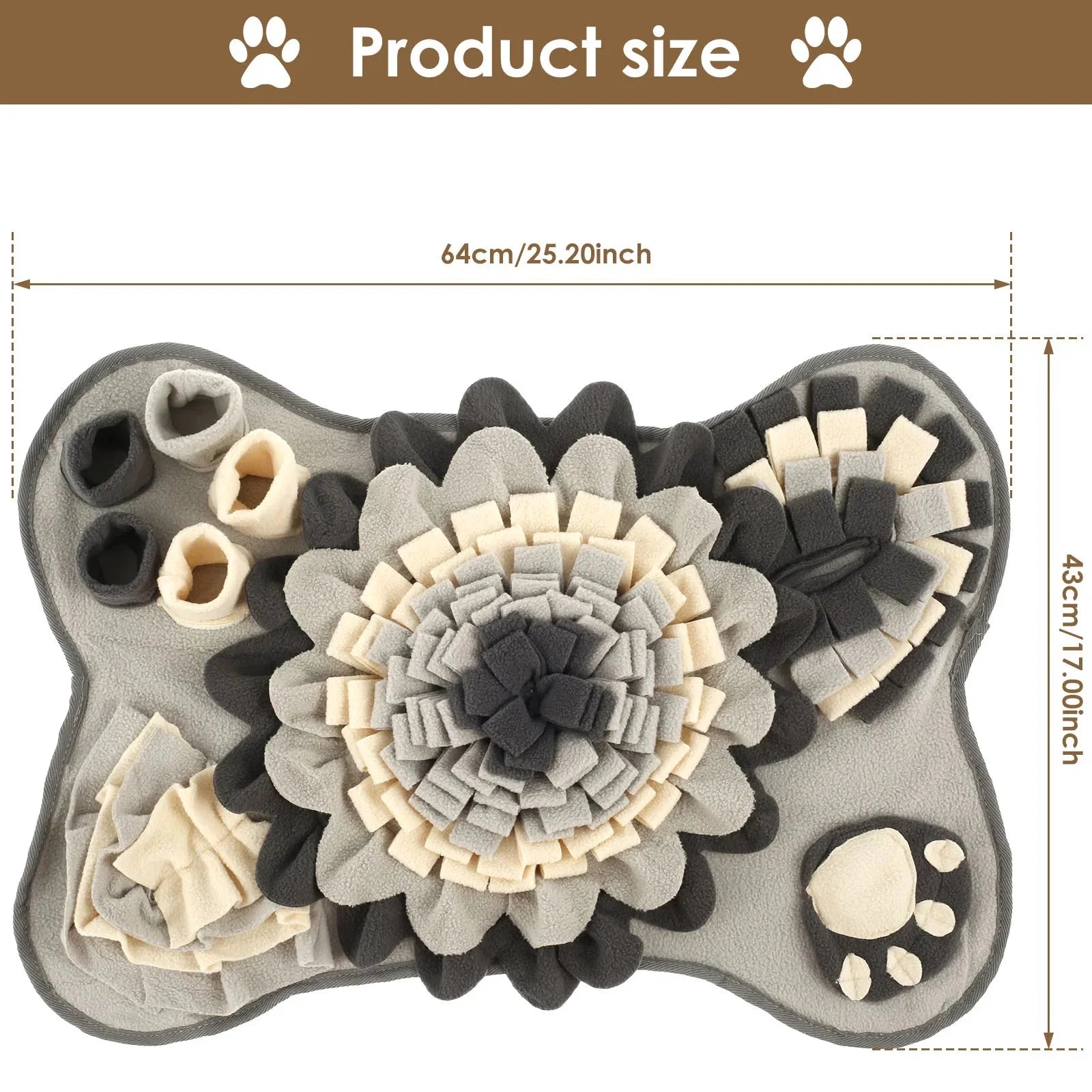 Dailypets Flower Snuffle Mat for Dogs with Hidden Treat Pockets