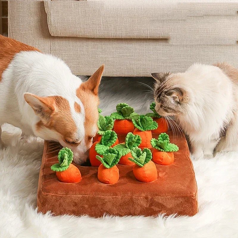 Dailypets Interactive Carrot Snuffle Mat for Dogs – Plush Treat Puzzle Toy