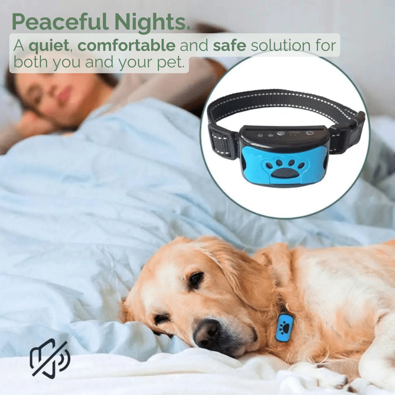 Dailypets Rechargeable Anti-Bark Training Collar with Vibration and Beep Modes