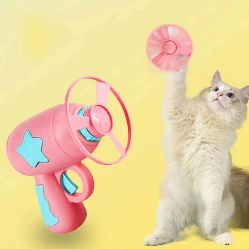 Dailypets Interactive Flying Disc Cat Toy – Handheld Launcher for Chasing and Active Play