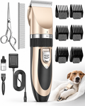 POUPIPETS Dog Clippers – Low Noise Rechargeable Pet Grooming Kit for Dogs & Cats