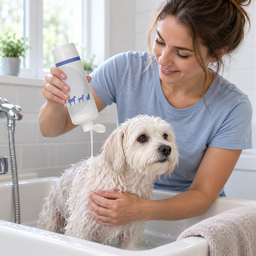 POUPIPETS Pet Shampoo – 2% Chlorhexidine & 2% Miconazole for Dogs & Cats, 16 oz