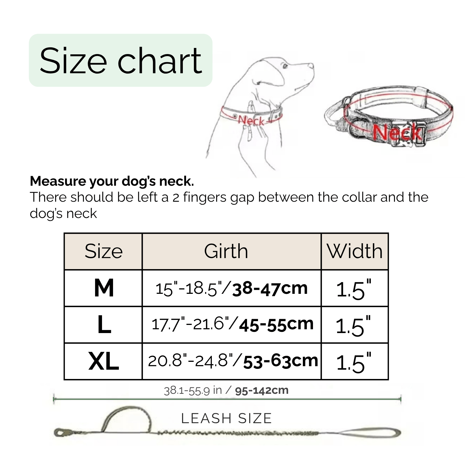 Dailypets Tactical Dog Collar & Bungee Leash Set with Adjustable Nylon Design