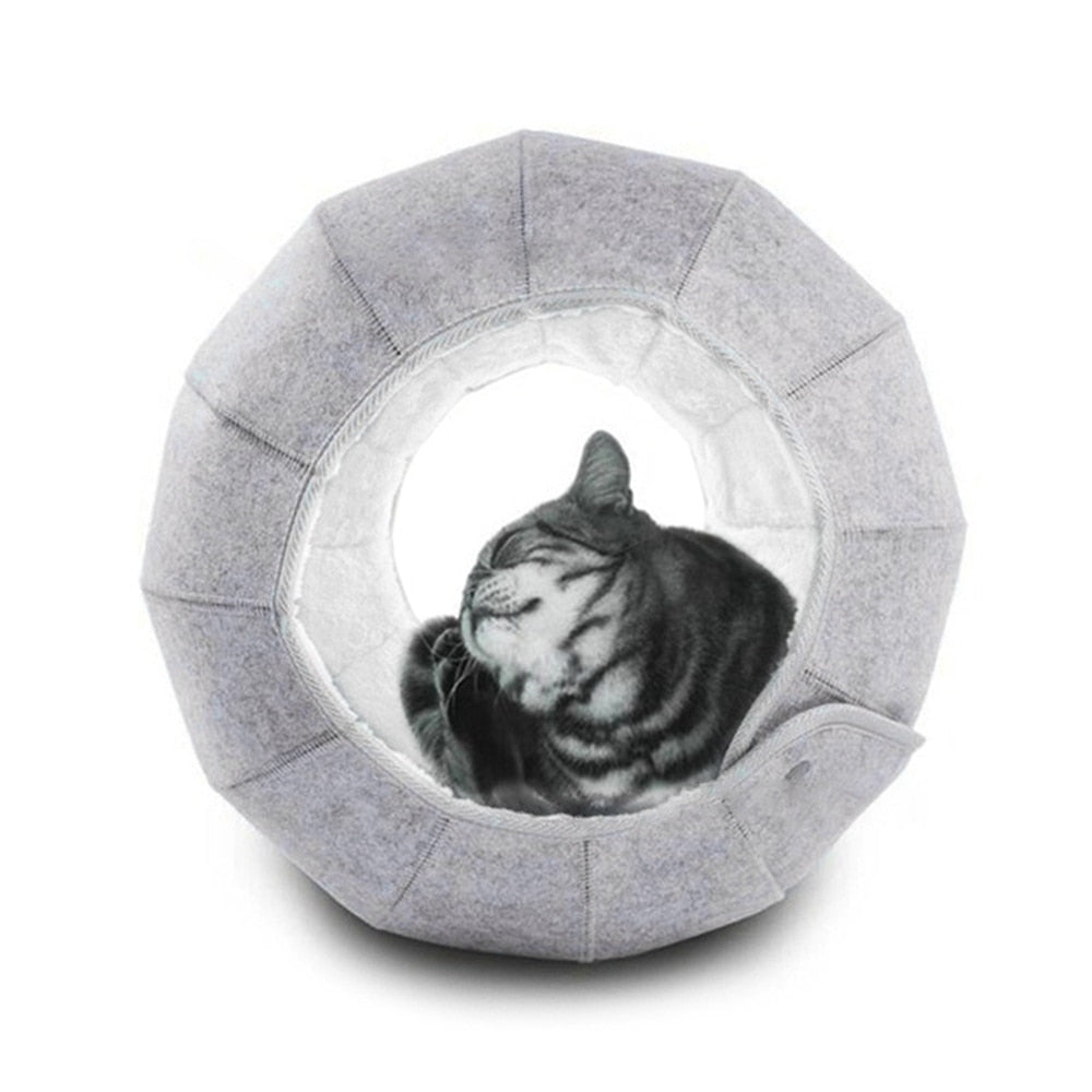 Dailypets Convertible Shell Cat Bed – Foldable Cozy Cat Cave