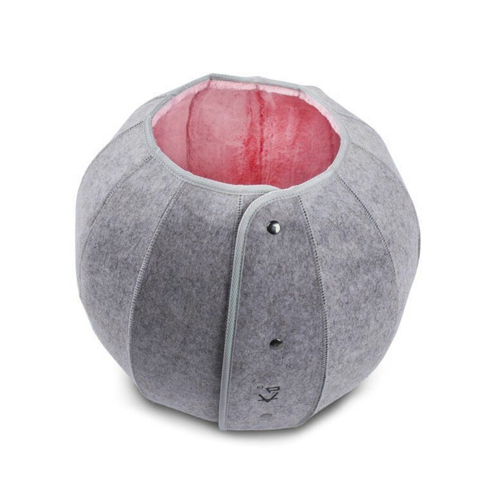 Dailypets Round Cat Cave Bed, Shell Style Lounge with Plush Interior