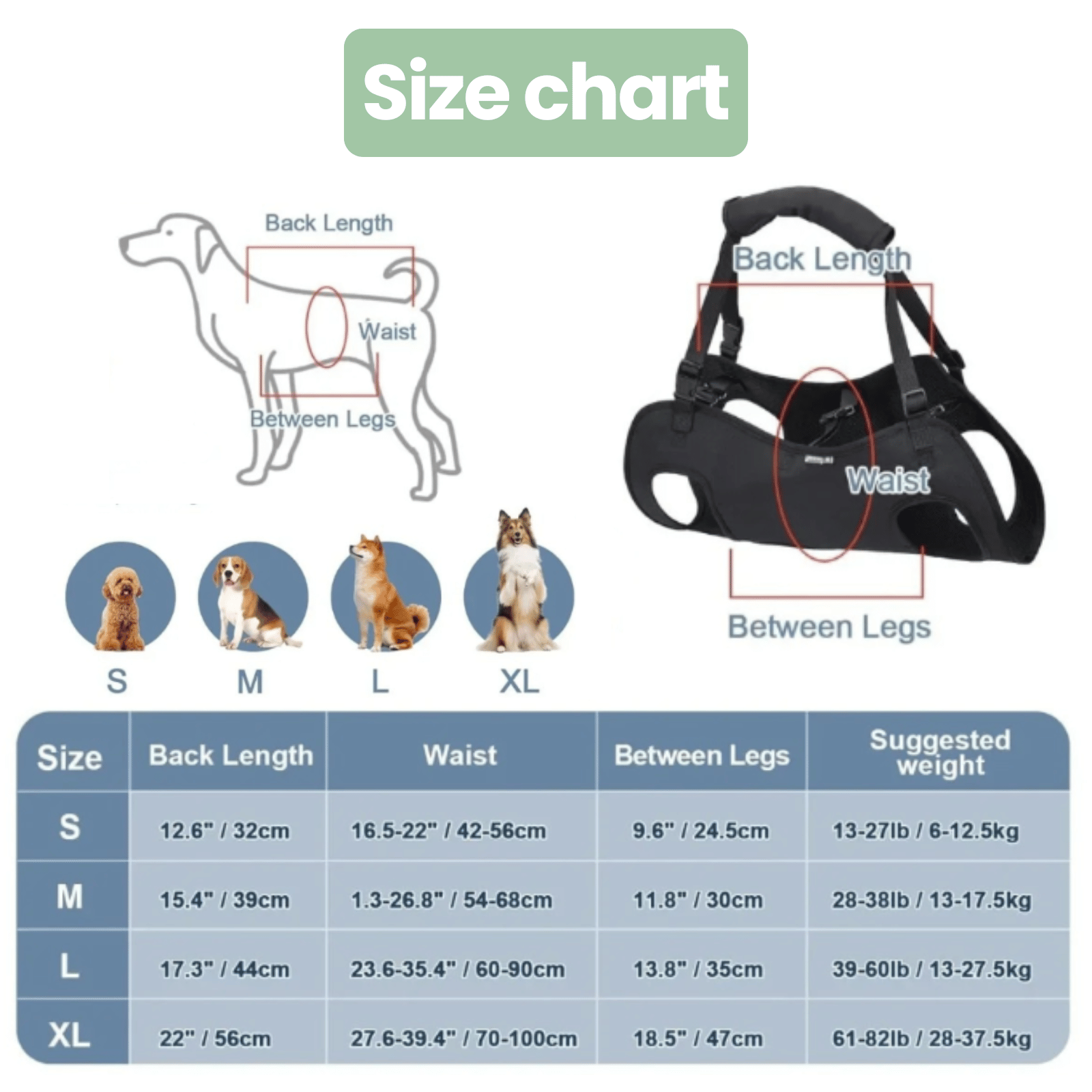 Dailypets Adjustable Dog Support Sling for Walking Assistance and Everyday Mobility