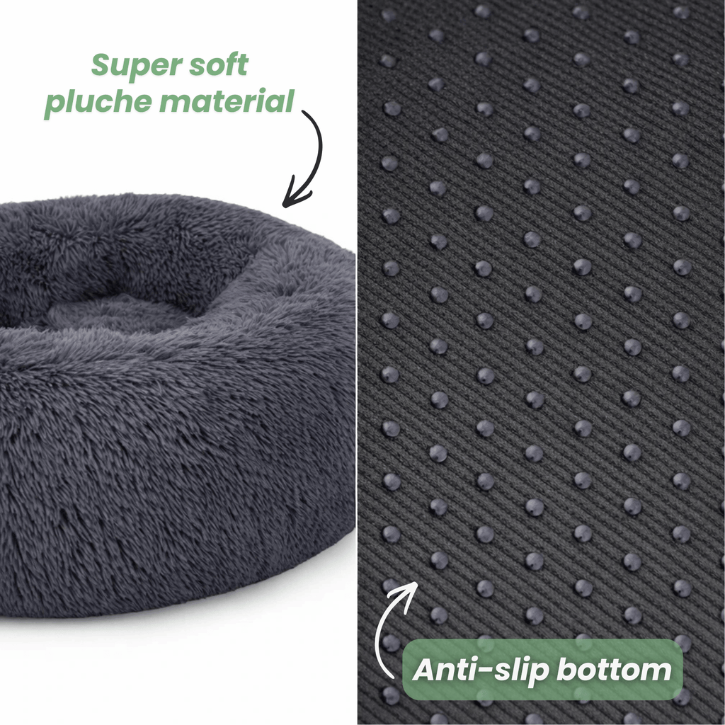 Dailypets Calming Plush Pet Bed with Raised Supportive Rim for Restful Everyday Sleep