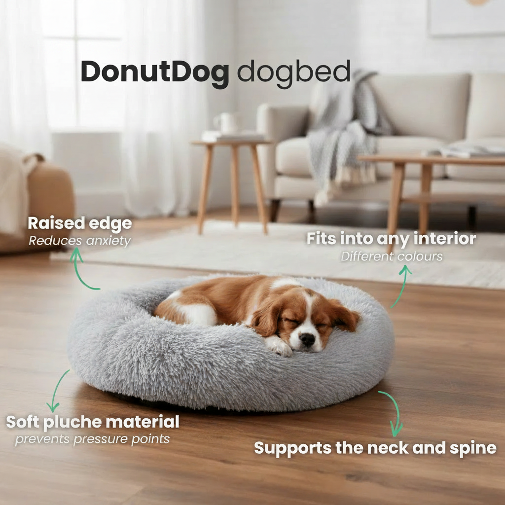 Dailypets Calming Plush Pet Bed with Raised Supportive Rim for Restful Everyday Sleep