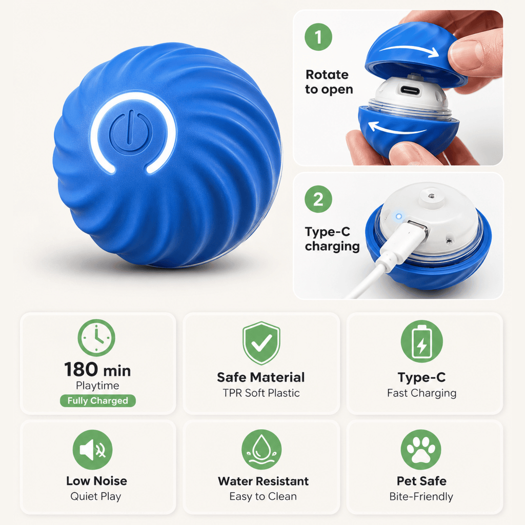 Dailypets Electric Chase Ball for Pets with Unpredictable Movement and Easy Grip
