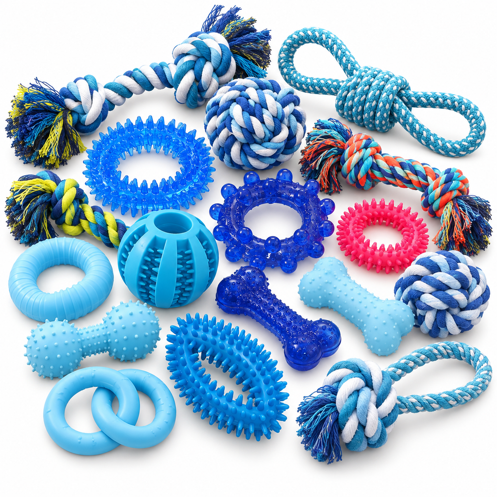 POUPIPETS Puppy Chew Toys – 20 Pack Teething & Rope Toy Set for Puppies & Small Dogs