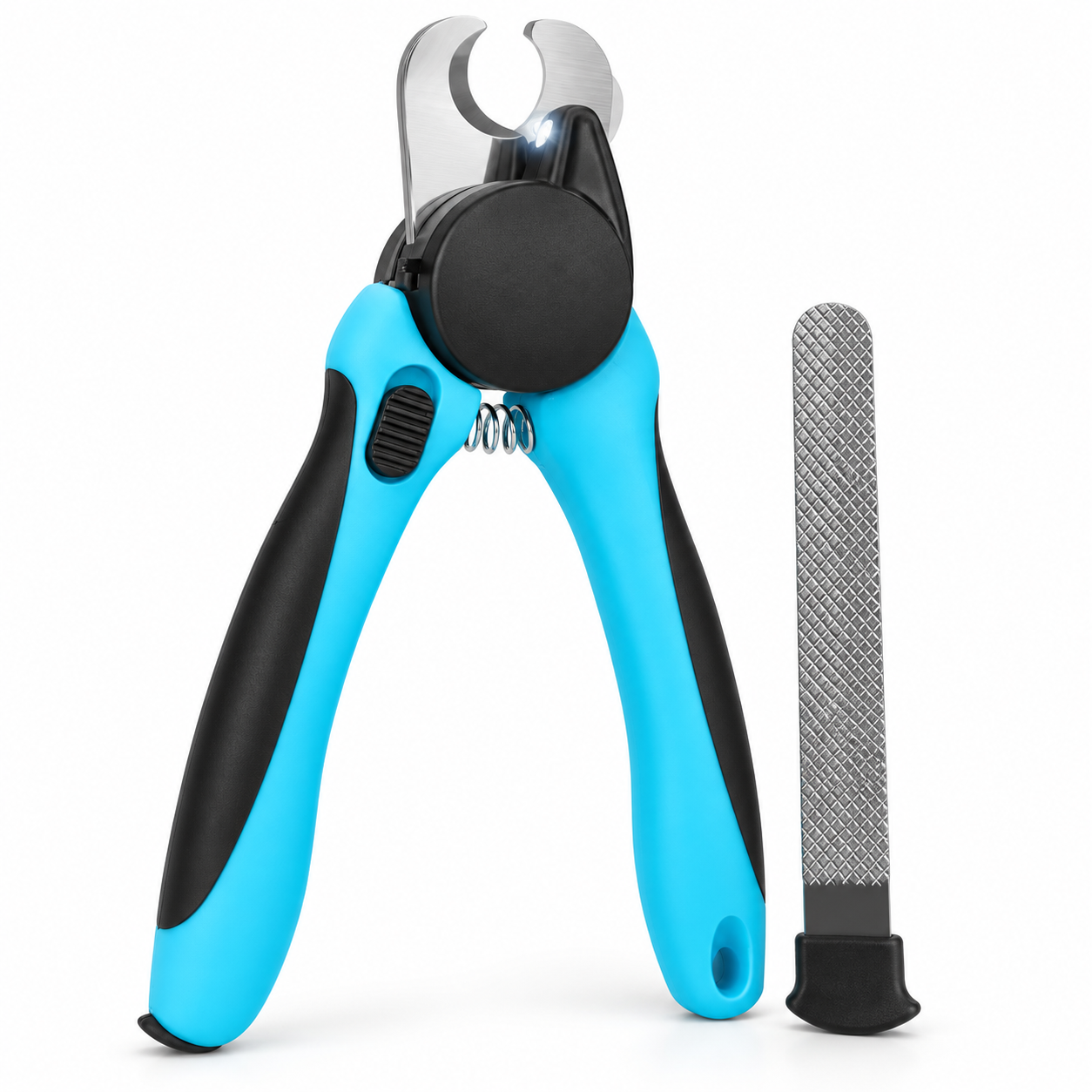 POUPIPETS Dog Nail Clipper – LED Light, Safety Guard & Nail File for Dogs & Cats