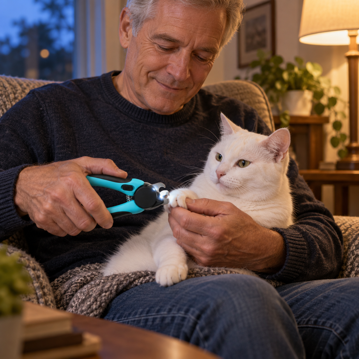 POUPIPETS Dog Nail Clipper – LED Light, Safety Guard & Nail File for Dogs & Cats