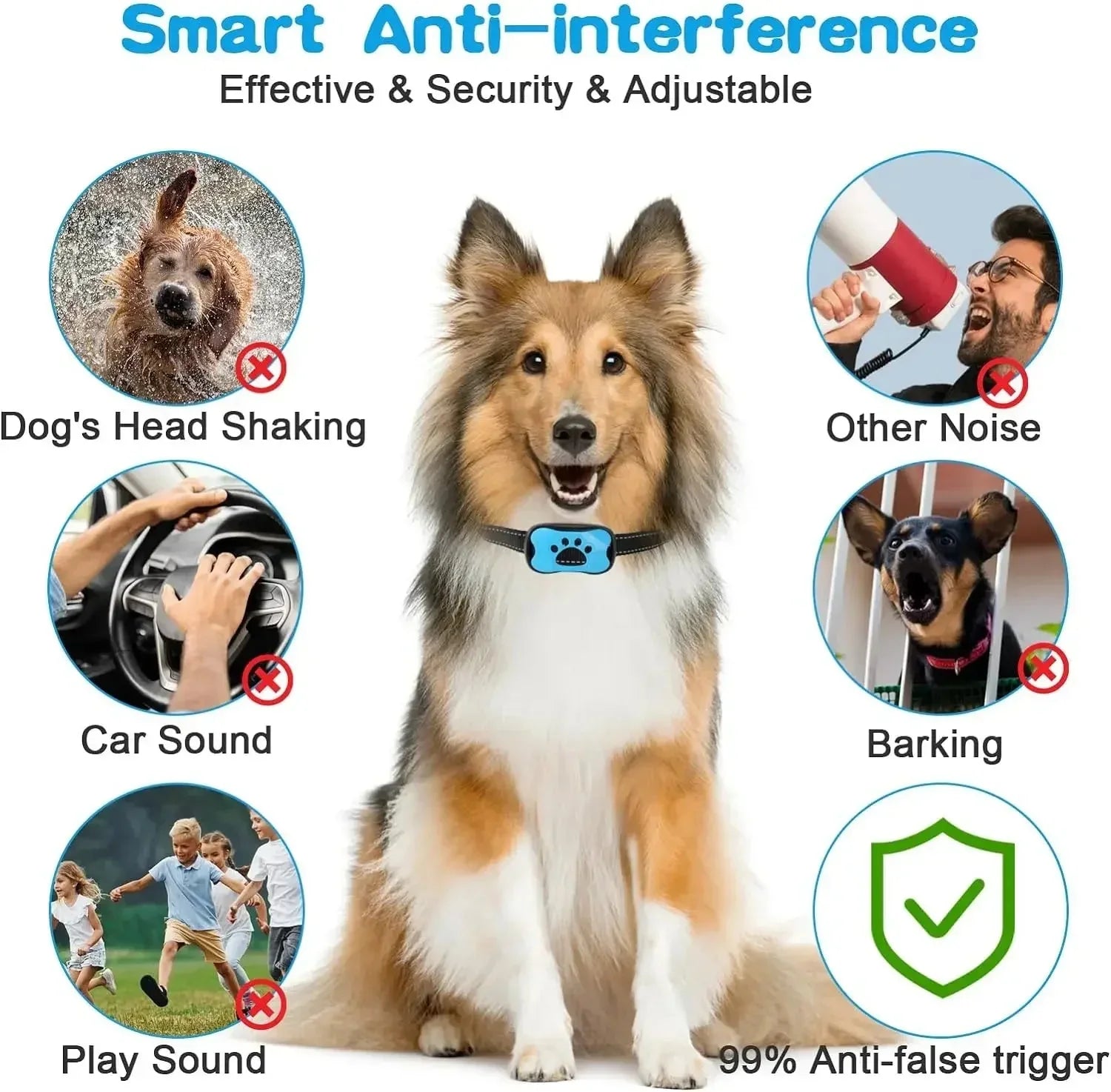 Dailypets USB Rechargeable Dog Bark Control Collar with Sound and Vibration Training