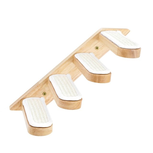 Dailypets Wall-Mounted Cat Ladder – Wooden Climbing Steps for Modern Indoor Cat Walls