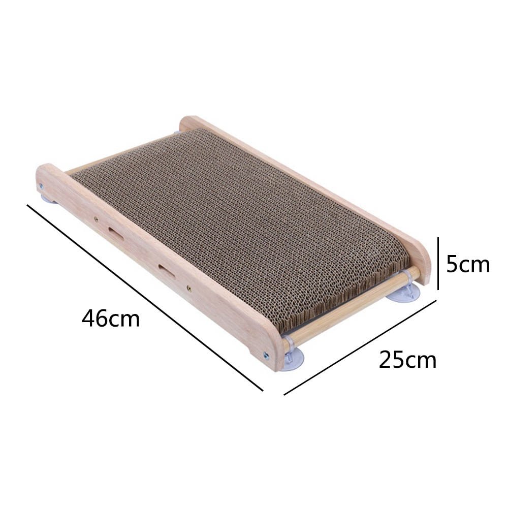 Dailypets Wall-Mounted Cat Scratching Board – Wooden Cat Scratcher with Suction Cup Mount
