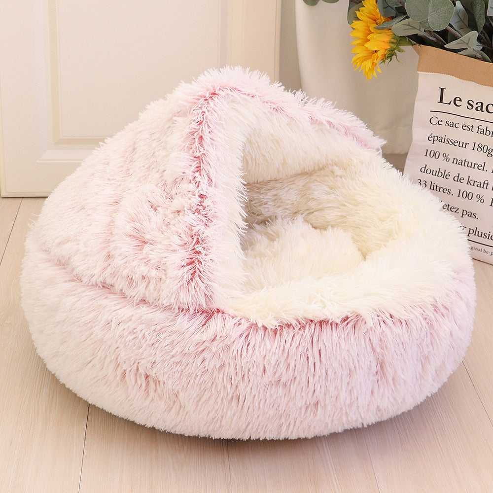 Dailypets Semi-Enclosed Cat Cave – Ultra-Soft Plush Sleeping Bed