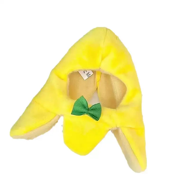 Dailypets Banana Cat Costume with Soft Lightweight Fabric and Green Bow Tie